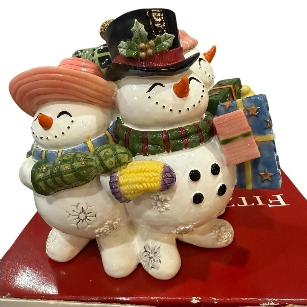 Fitz And Floyd Frosty Folks Musical Snowmen playing We Wish You a Merry Xmas
